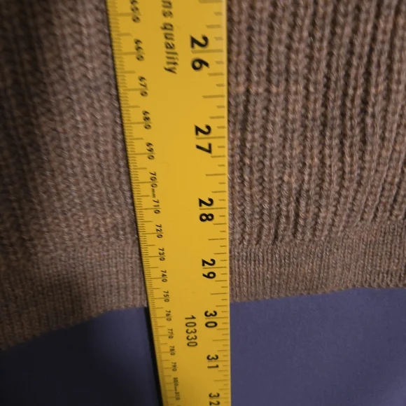 NWT Linda Anderson Knit Poncho Tan One Size Buttons Cottage Core Light Academia - Picture 4 of 7